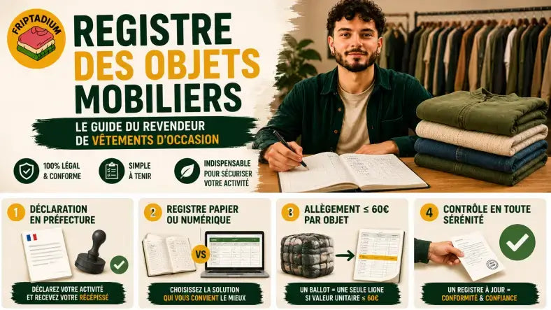 Registre des objets mobiliers (registre de police) : l'obligation légale du revendeur de vêtements d'occasion
