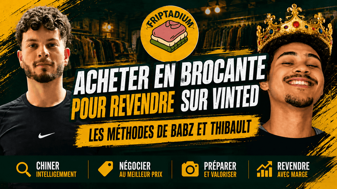 Acheter en brocante pour revendre sur Vinted, les méthodes de Babz et Thibault - Friptadium
