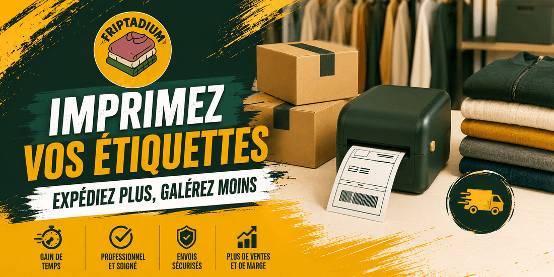 Imprimante thermique pour étiquettes d'expédition Vinted avec colis prêts à envoyer