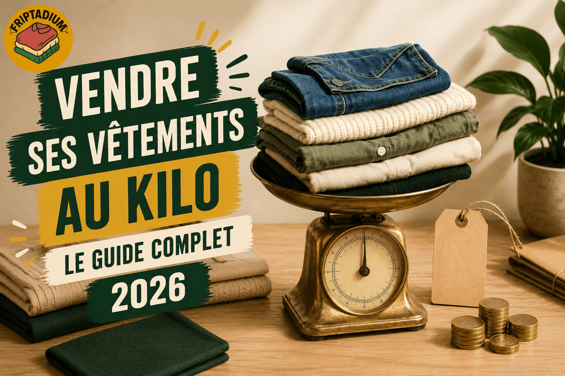 Vendre ses vetements au kilo : qui les rachete et a quel prix, guide Friptadium 2026
