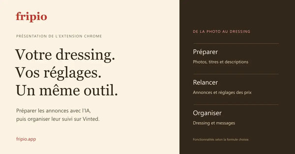 Fripio : présentation de l'extension Chrome pour gérer son dressing Vinted