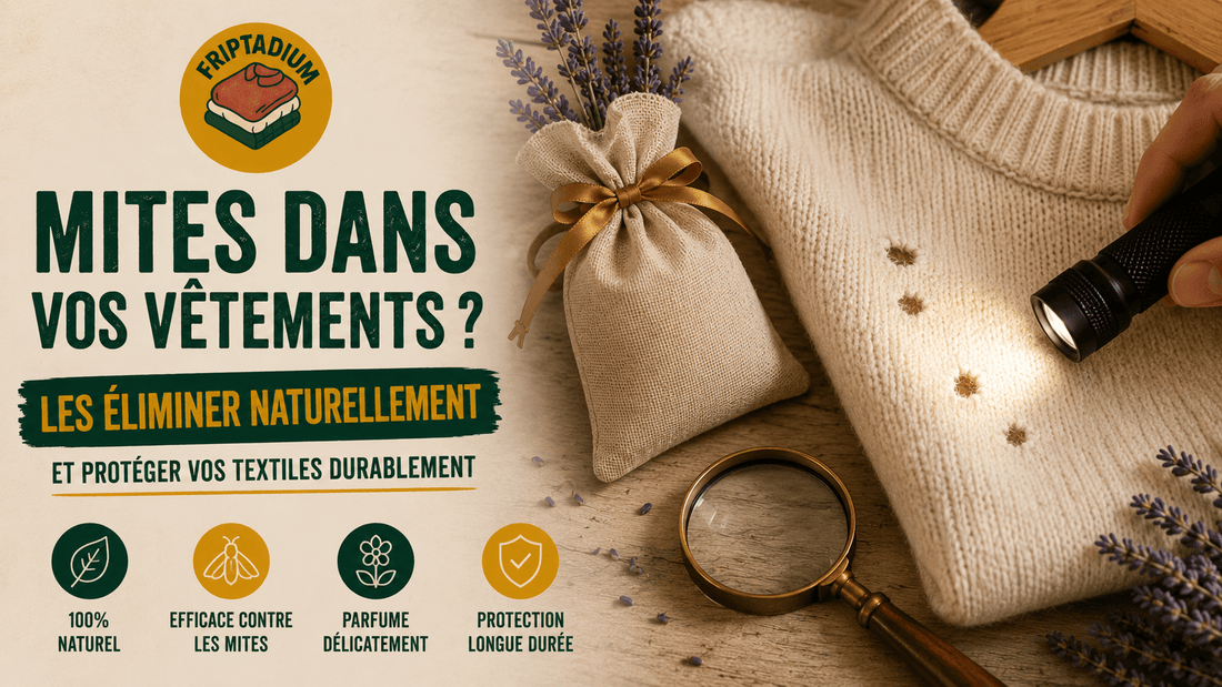 Inspection d'un pull en laine troué par les mites de vêtements, guide Friptadium