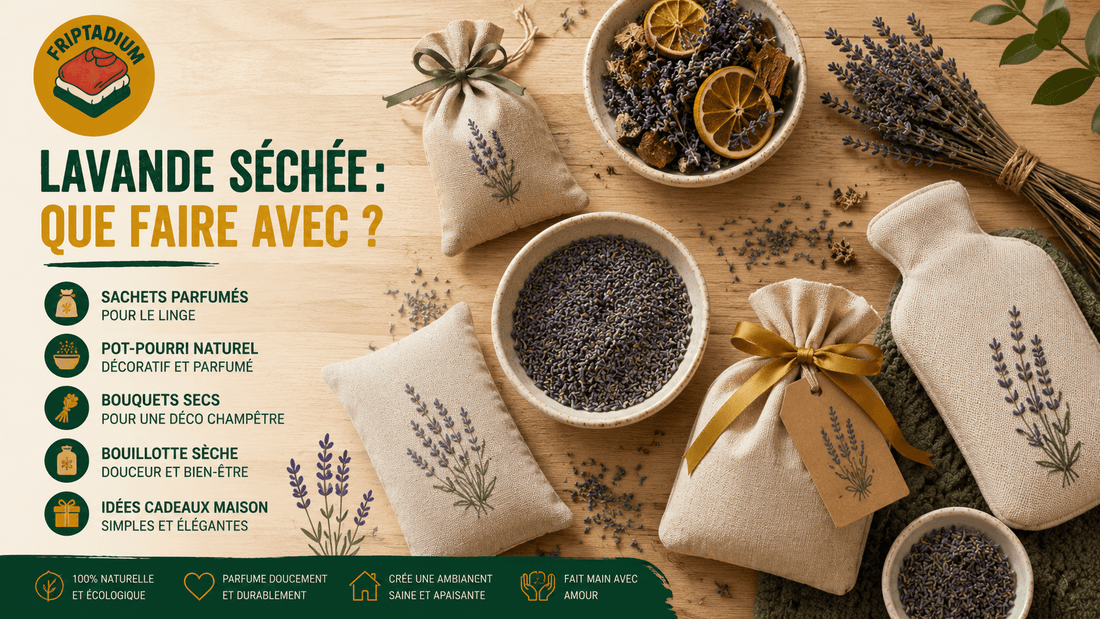 Idées d'utilisation de la lavande séchée : sachets, pot-pourri, bouquet et bouillotte sèche