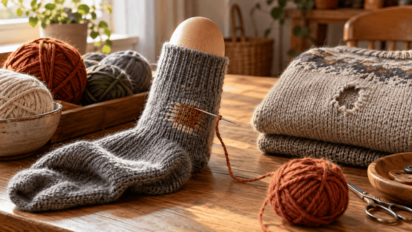 Repriser un trou : chaussette, pull en laine, jean (méthode à la main pas à pas)
