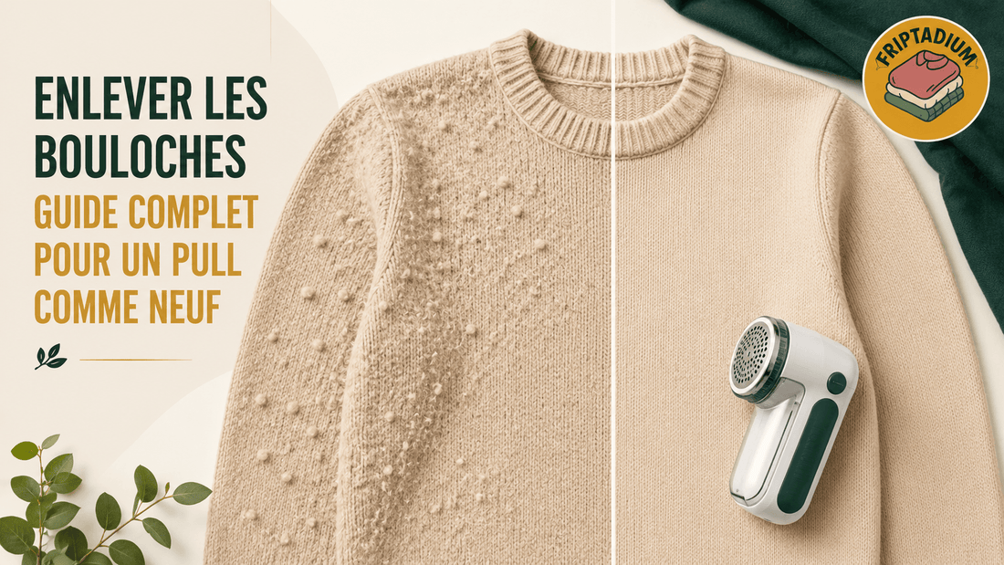Comment enlever les bouloches d'un pull avec un rasoir anti-bouloche, guide Friptadium