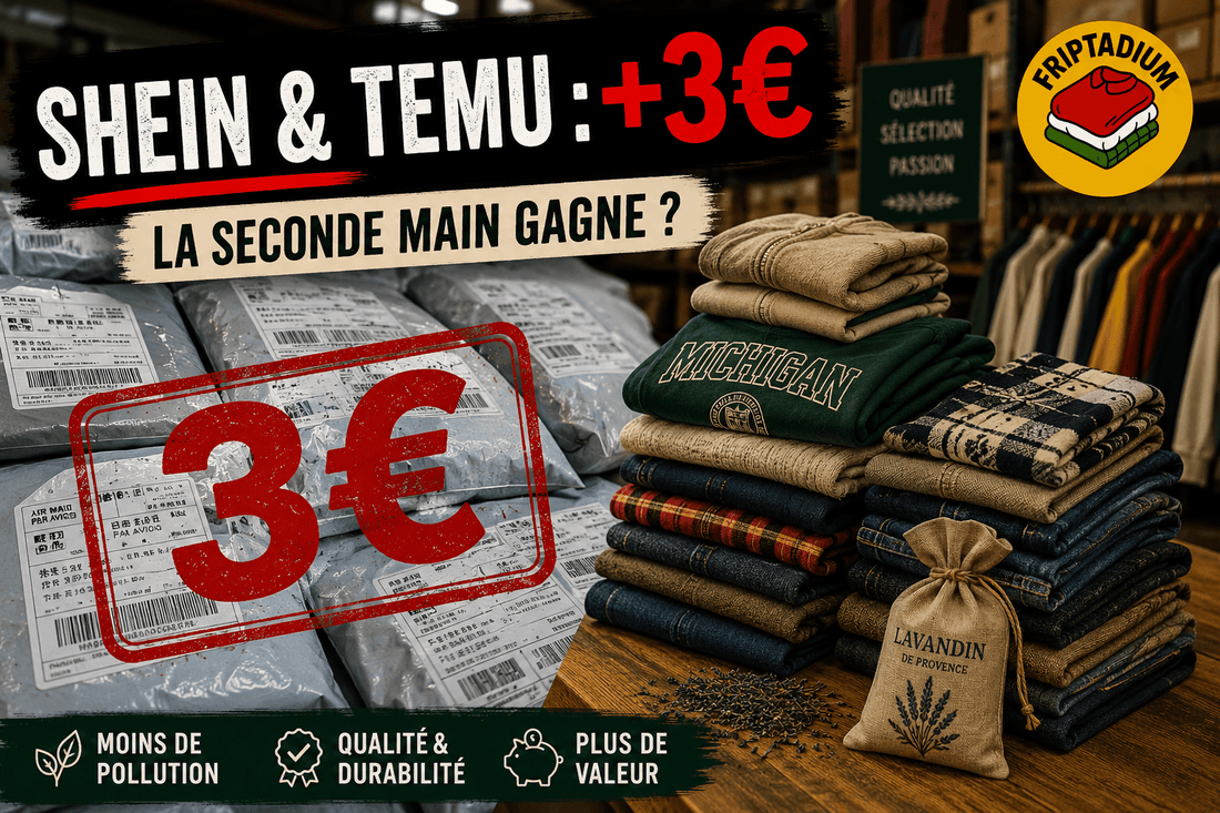 Taxe sur les petits colis Shein et Temu 2026 : la fast fashion importée taxée face à la seconde main française, Friptadium