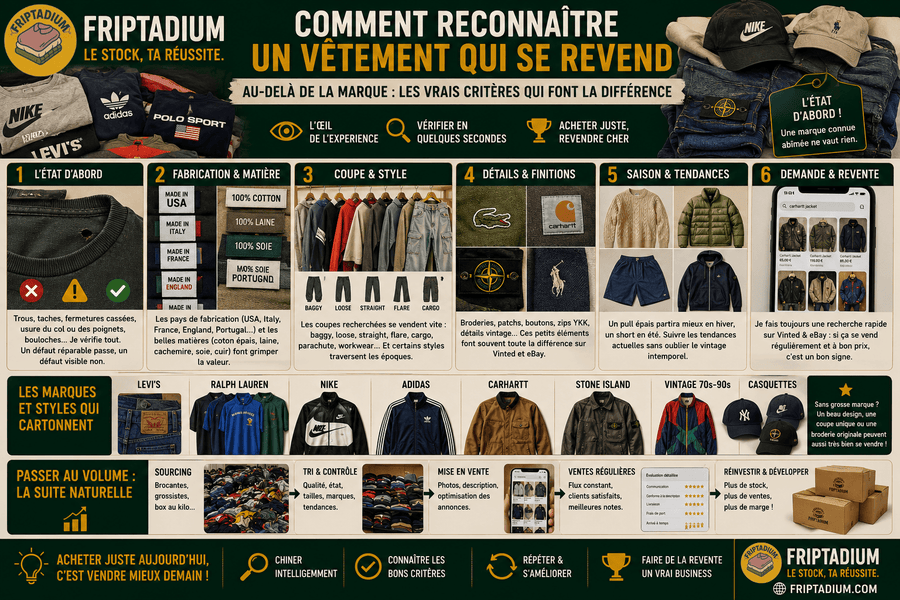 Les critères pour reconnaître un vêtement qui se revend facilement