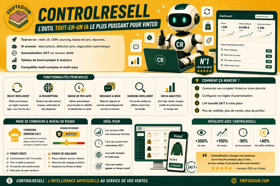 Présentation détaillée de ControlResell, outil d'automatisation Vinted basé sur l'intelligence artificielle