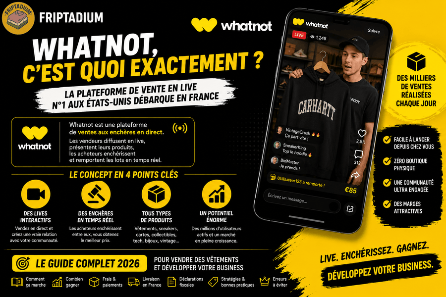 Whatnot expliqué aux débutants plateforme de vente aux enchères en direct pour vêtements et vintage